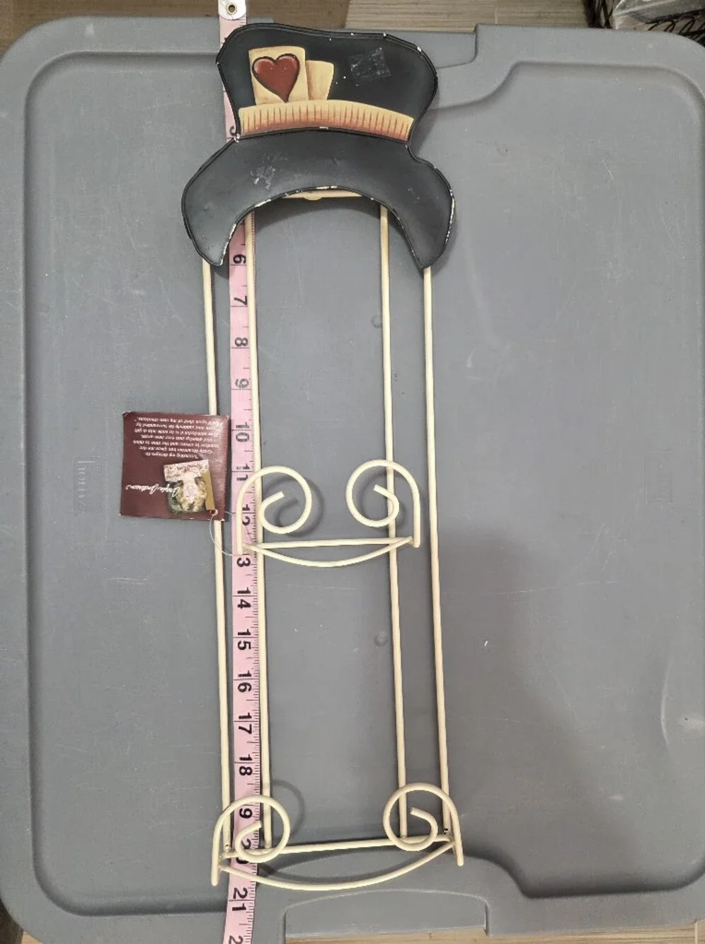 Folk Art Black Snowman Decorative Metal Wall Plate Hanger Two Tier Christmas